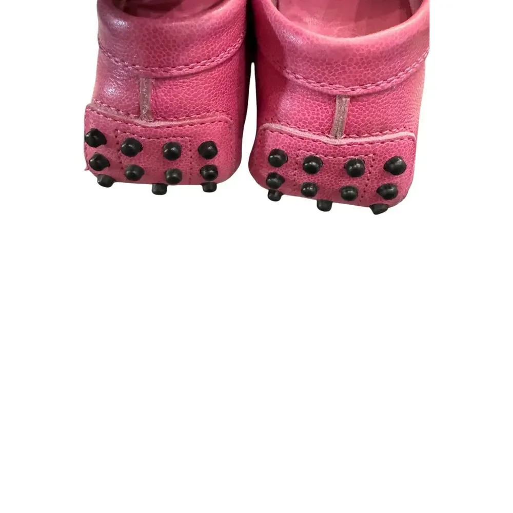Tod’s Gommino Hot Pink Leather Driving Loafers Moccasins Women’s 8 Italy